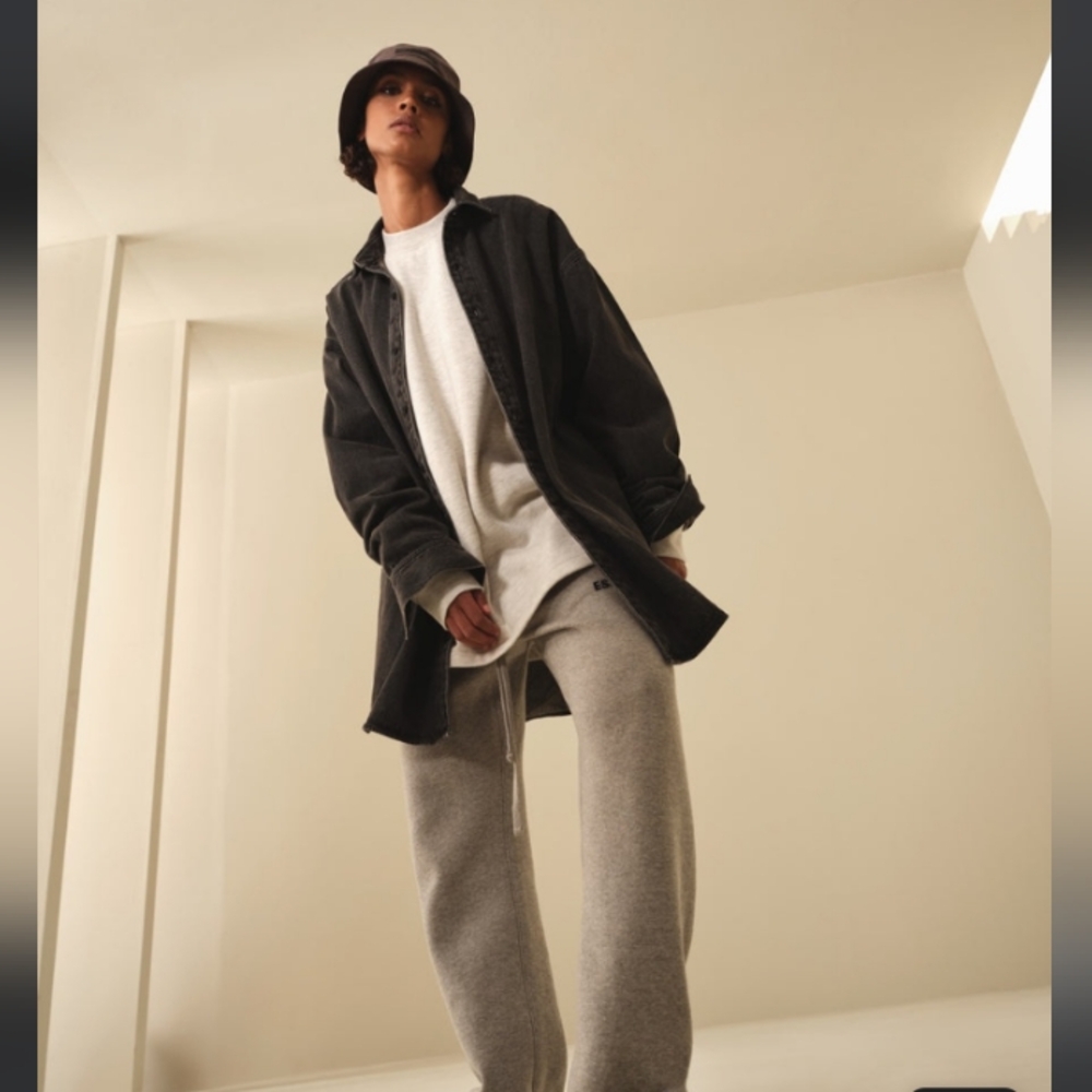 Fear of God Essentials Denim Long-Sleeve Shirt 'Black'